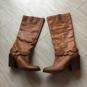 Lucky Brand Boots Camel Brown-Size 8 Heeled Tall
